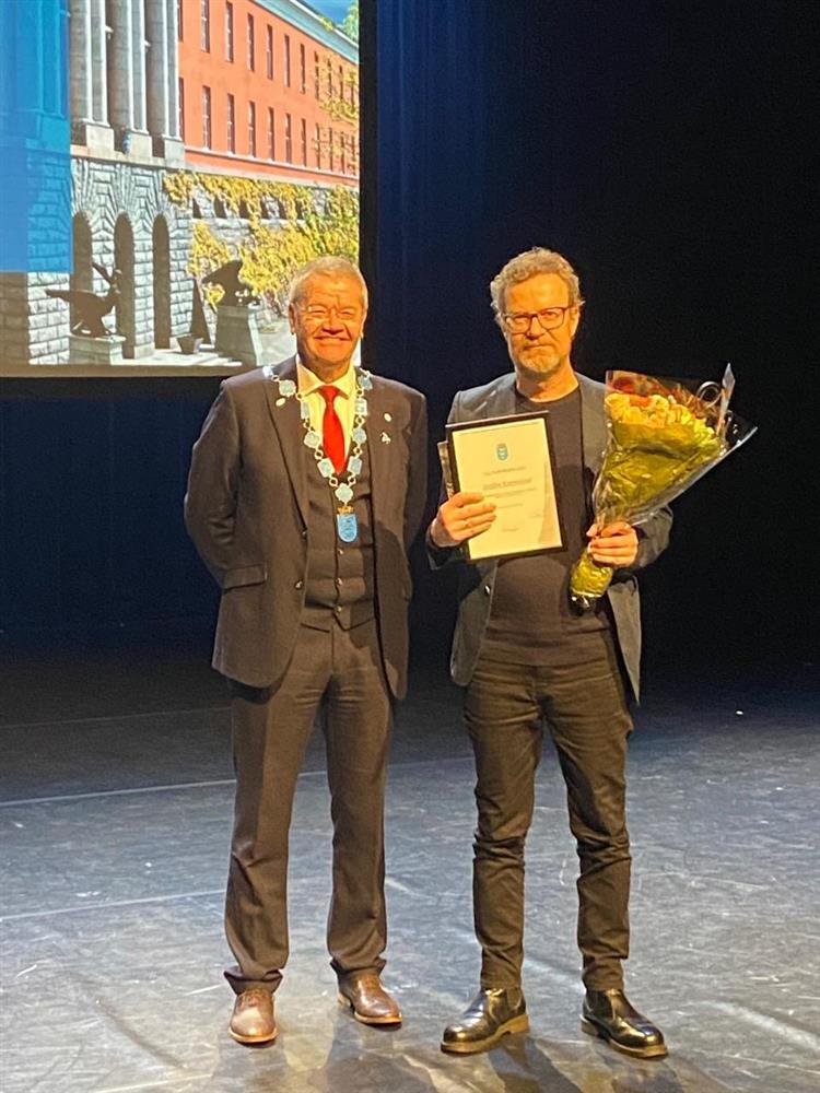 Utdeling av priser under Ordførerens Nyttårsmottakelse 2023.  - Klikk for stort bilde