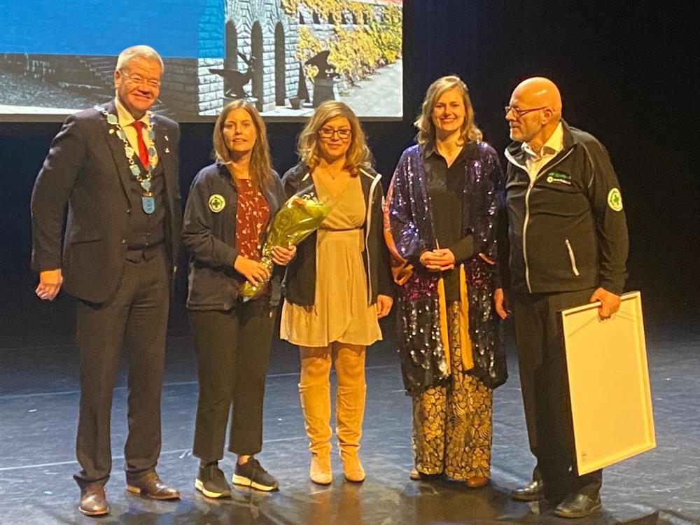 Utdeling av priser under Ordførerens Nyttårsmottakelse 2023.  - Klikk for stort bilde
