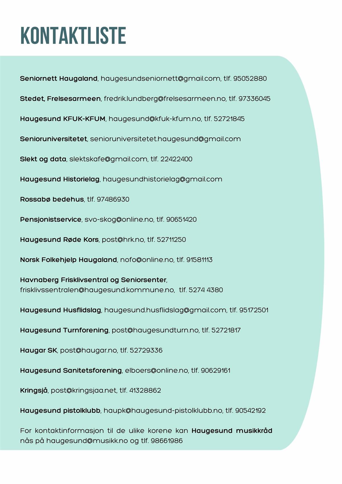 Plakat med liste over aktiviteter og tilbud - Klikk for stort bilde